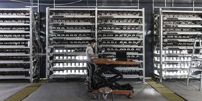A Bitcoin mining farm showcasing scale